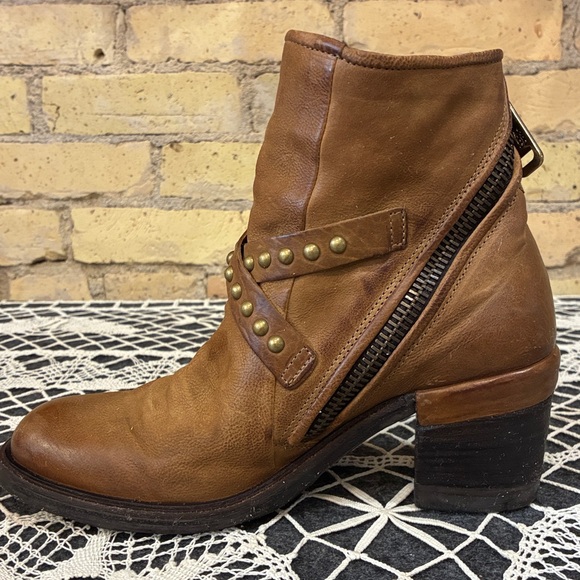 A,S 98 Jeffy Brown Leather Zipper Ankle Boot, 38 - Picture 5 of 8